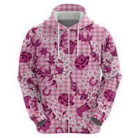 Mokihana Maile Ilima Leis Paniolo Palaka Zip Hoodie Hawaiian Omaomo Ulaula Spirit - Polynesian Pride