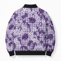 Mokihana Maile Ilima Leis Paniolo Palaka Bomber Puffer Jacket Hawaiian Poni Spirit - Polynesian Pride