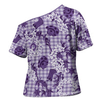 Mokihana Maile Ilima Leis Paniolo Palaka Cross Shoulder Shirt Hawaiian Poni Spirit LT9 - Polynesian Pride