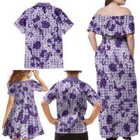 Mokihana Maile Ilima Leis Paniolo Palaka Family Matching Off Shoulder Maxi Dress and Hawaiian Shirt Hawaiian Poni Spirit - Polynesian Pride