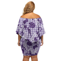 Mokihana Maile Ilima Leis Paniolo Palaka Family Matching Off Shoulder Short Dress and Hawaiian Shirt Hawaiian Poni Spirit - Polynesian Pride
