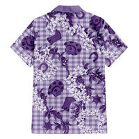 Mokihana Maile Ilima Leis Paniolo Palaka Family Matching Short Sleeve Bodycon Dress and Hawaiian Shirt Hawaiian Poni Spirit - Polynesian Pride