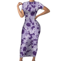 Mokihana Maile Ilima Leis Paniolo Palaka Family Matching Short Sleeve Bodycon Dress and Hawaiian Shirt Hawaiian Poni Spirit - Polynesian Pride