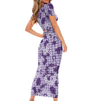 Mokihana Maile Ilima Leis Paniolo Palaka Family Matching Short Sleeve Bodycon Dress and Hawaiian Shirt Hawaiian Poni Spirit - Polynesian Pride
