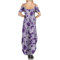 Mokihana Maile Ilima Leis Paniolo Palaka Family Matching Summer Maxi Dress and Hawaiian Shirt Hawaiian Poni Spirit - Polynesian Pride
