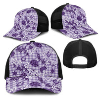 Mokihana Maile Ilima Leis Paniolo Palaka Mesh Trucker Cap Hawaiian Poni Spirit LT9 - Polynesian Pride