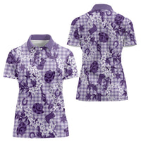 Mokihana Maile Ilima Leis Paniolo Palaka Women Polo Shirt Hawaiian Poni Spirit - Polynesian Pride