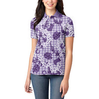 Mokihana Maile Ilima Leis Paniolo Palaka Women Polo Shirt Hawaiian Poni Spirit - Polynesian Pride