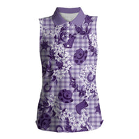 Mokihana Maile Ilima Leis Paniolo Palaka Women Sleeveless Polo Shirt Hawaiian Poni Spirit - Polynesian Pride