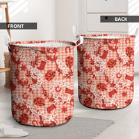 Mokihana Maile Ilima Leis Paniolo Palaka Laundry Basket Hawaiian Ulaula Spirit LT9 - Polynesian Pride
