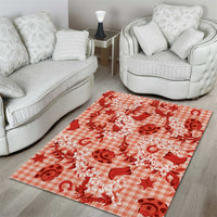 Mokihana Maile Ilima Leis Paniolo Palaka Area Rug Hawaiian Ulaula Spirit - Polynesian Pride