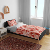 Mokihana Maile Ilima Leis Paniolo Palaka Bedding Set Hawaiian Ulaula Spirit - Polynesian Pride