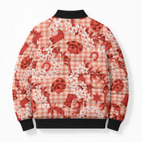 Mokihana Maile Ilima Leis Paniolo Palaka Bomber Puffer Jacket Hawaiian Ulaula Spirit - Polynesian Pride