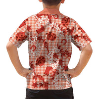 Mokihana Maile Ilima Leis Paniolo Palaka Kid Hawaiian Shirt Hawaiian Ulaula Spirit - Polynesian Pride