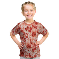 Mokihana Maile Ilima Leis Paniolo Palaka Kid T Shirt Hawaiian Ulaula Spirit LT9 Red - Polynesian Pride