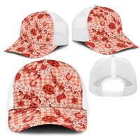 Mokihana Maile Ilima Leis Paniolo Palaka Mesh Trucker Cap Hawaiian Ulaula Spirit LT9 - Polynesian Pride