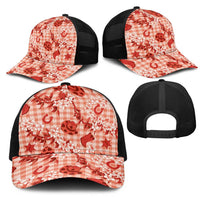 Mokihana Maile Ilima Leis Paniolo Palaka Mesh Trucker Cap Hawaiian Ulaula Spirit LT9 - Polynesian Pride