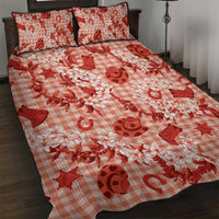 Mokihana Maile Ilima Leis Paniolo Palaka Quilt Bed Set Hawaiian Ulaula Spirit - Polynesian Pride