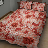 Mokihana Maile Ilima Leis Paniolo Palaka Quilt Bed Set Hawaiian Ulaula Spirit - Polynesian Pride