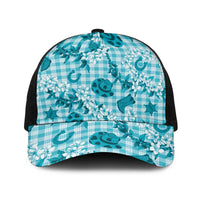 Mokihana Maile Ilima Leis Paniolo Palaka Baseball Net Cap Hawaiian Polu Opa Spirit LT9 One Size Black Turquoise - Polynesian Pride