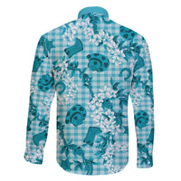 Mokihana Maile Ilima Leis Paniolo Palaka Family Matching Off The Shoulder Long Sleeve Dress and Hawaiian Shirt Hawaiian Polu Opa Spirit - Polynesian Pride