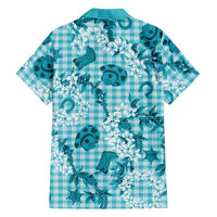 Mokihana Maile Ilima Leis Paniolo Palaka Family Matching Off Shoulder Maxi Dress and Hawaiian Shirt Hawaiian Polu Opa Spirit - Polynesian Pride