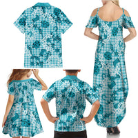 Mokihana Maile Ilima Leis Paniolo Palaka Family Matching Summer Maxi Dress and Hawaiian Shirt Hawaiian Polu Opa Spirit - Polynesian Pride