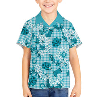 Mokihana Maile Ilima Leis Paniolo Palaka Kid Hawaiian Shirt Hawaiian Polu Opa Spirit - Polynesian Pride