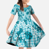 Mokihana Maile Ilima Leis Paniolo Palaka Kid Short Sleeve Dress Hawaiian Polu Opa Spirit - Polynesian Pride