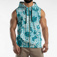Mokihana Maile Ilima Leis Paniolo Palaka Sleeveless Zip Hoodie Hawaiian Polu Opa Spirit - Polynesian Pride