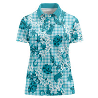 Mokihana Maile Ilima Leis Paniolo Palaka Women Polo Shirt Hawaiian Polu Opa Spirit - Polynesian Pride