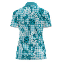 Mokihana Maile Ilima Leis Paniolo Palaka Women Polo Shirt Hawaiian Polu Opa Spirit - Polynesian Pride