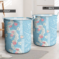 Blue Hawaii Anthurium Plumeria Lei Laundry Basket LT9 - Polynesian Pride