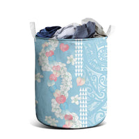Blue Hawaii Anthurium Plumeria Lei Laundry Basket LT9 - Polynesian Pride