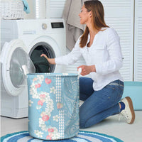 Blue Hawaii Anthurium Plumeria Lei Laundry Basket LT9 - Polynesian Pride