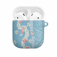 Blue Hawaii Anthurium Plumeria Lei AirPods Case LT9 Blue - Polynesian Pride
