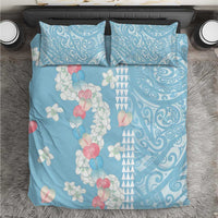 Blue Hawaii Anthurium Plumeria Lei Bedding Set LT9 Blue - Polynesian Pride