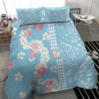Blue Hawaii Anthurium Plumeria Lei Bedding Set LT9 - Polynesian Pride