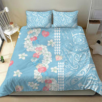 Blue Hawaii Anthurium Plumeria Lei Bedding Set LT9 - Polynesian Pride