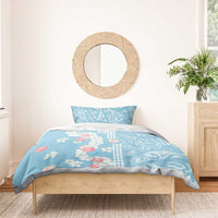 Blue Hawaii Anthurium Plumeria Lei Bedding Set LT9 - Polynesian Pride
