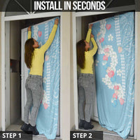 Blue Hawaii Anthurium Plumeria Lei Door Cover LT9 - Polynesian Pride