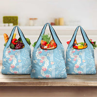 Blue Hawaii Anthurium Plumeria Lei Grocery Bag LT9 3-pack One Size Blue - Polynesian Pride