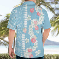 Blue Hawaii Anthurium Plumeria Lei Hawaiian Shirt