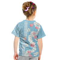 Blue Hawaii Anthurium Plumeria Lei Kid T Shirt LT9 - Polynesian Pride
