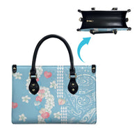 Blue Hawaii Anthurium Plumeria Lei Leather Bag LT9 - Polynesian Pride
