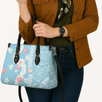 Blue Hawaii Anthurium Plumeria Lei Leather Bag LT9 - Polynesian Pride