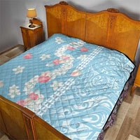 Blue Hawaii Anthurium Plumeria Lei Quilt