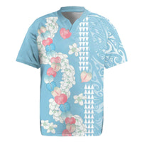 Blue Hawaii Anthurium Plumeria Lei Rugby Jersey LT9 Blue - Polynesian Pride