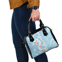 Blue Hawaii Anthurium Plumeria Lei Shoulder Handbag LT9 - Polynesian Pride