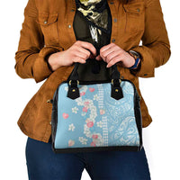 Blue Hawaii Anthurium Plumeria Lei Shoulder Handbag LT9 - Polynesian Pride